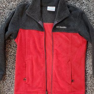 Columbia Gray/Red Fleece Jacket
